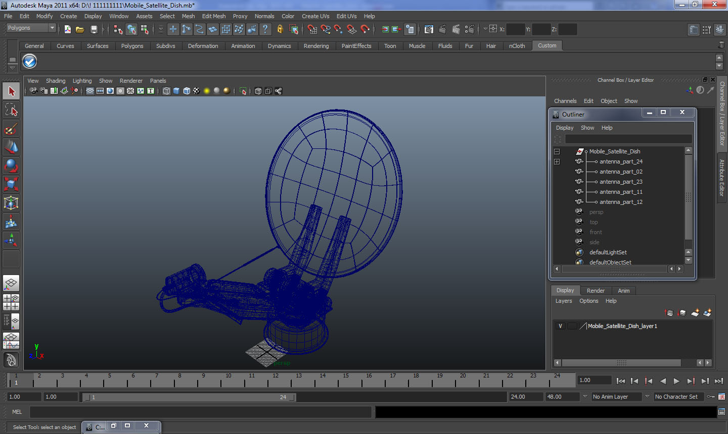 3D Mobile Satellite Dish