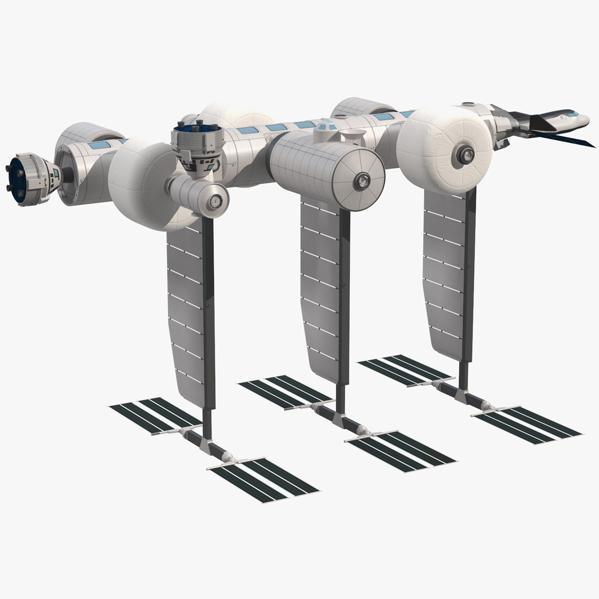 Orbital Reef Blue Origin Space Station Rigged for Maya 3D model