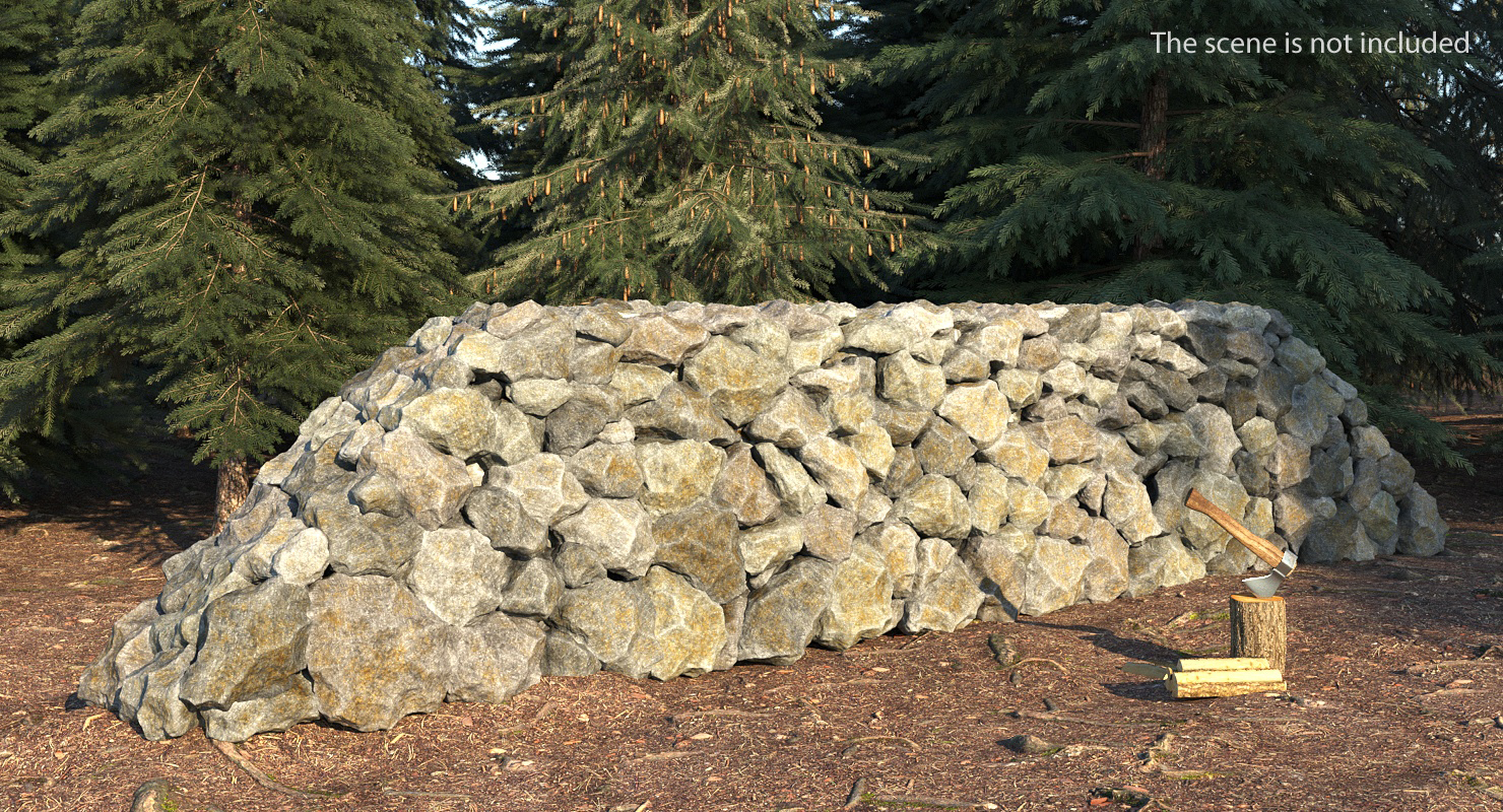 3D Vintage Masonry Stone Wall