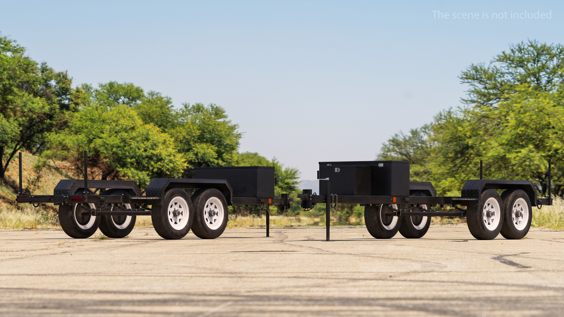 3D Heavy Duty 4 Wheel Trailer