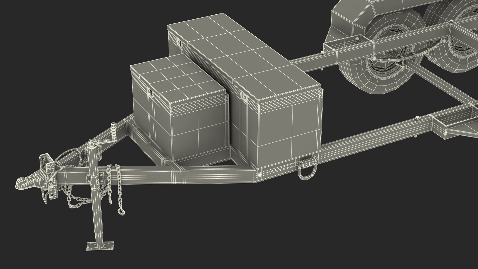 3D Heavy Duty 4 Wheel Trailer