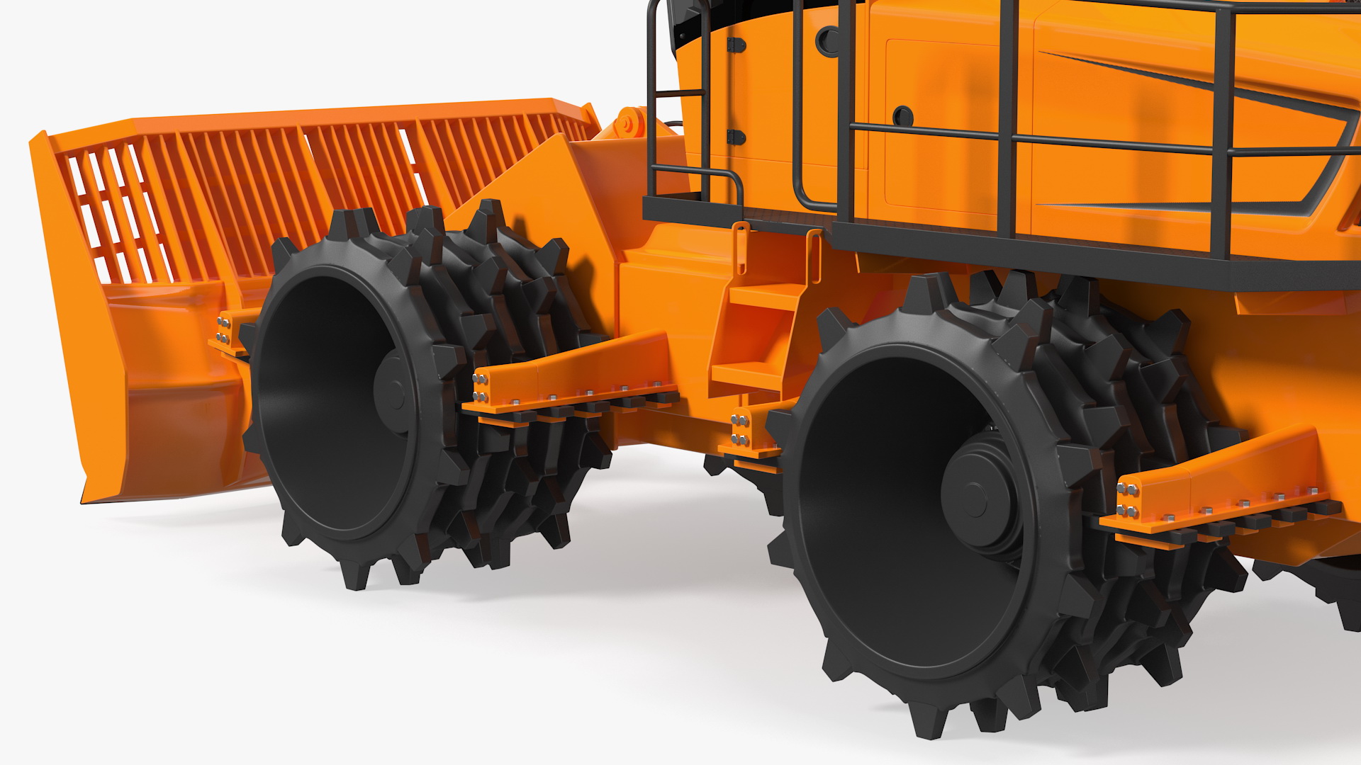 3D Landfill Waste Compactor Rigged
