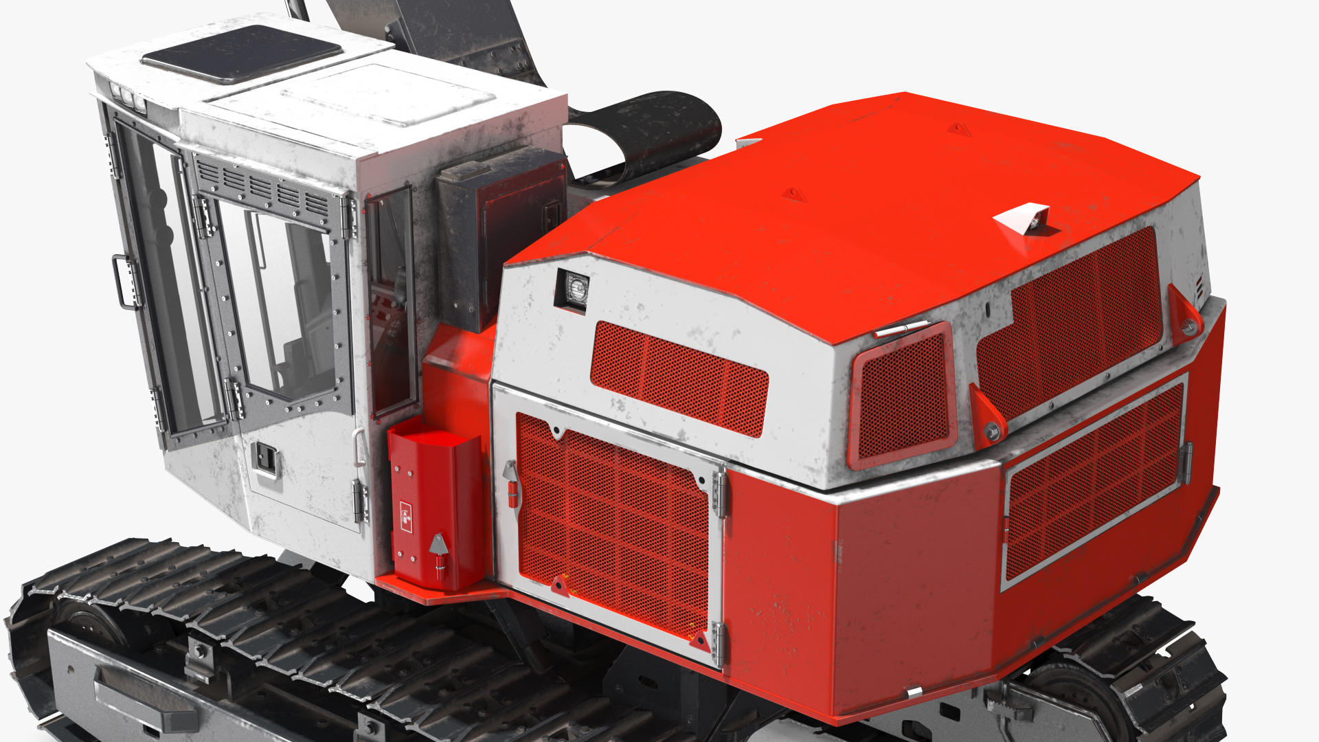 3D model Tracked Feller Buncher Dirty Rigged
