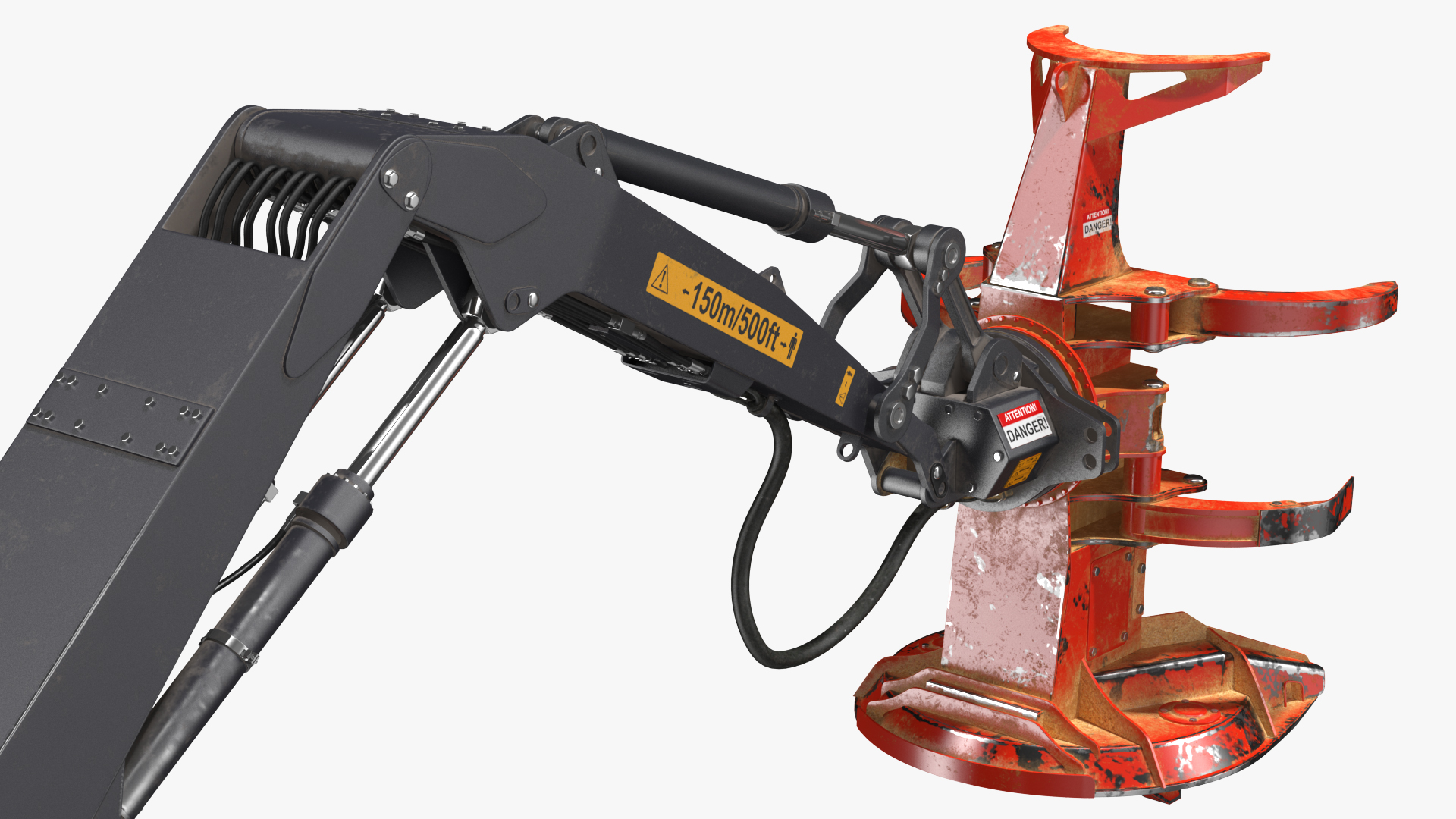 3D model Tracked Feller Buncher Dirty Rigged