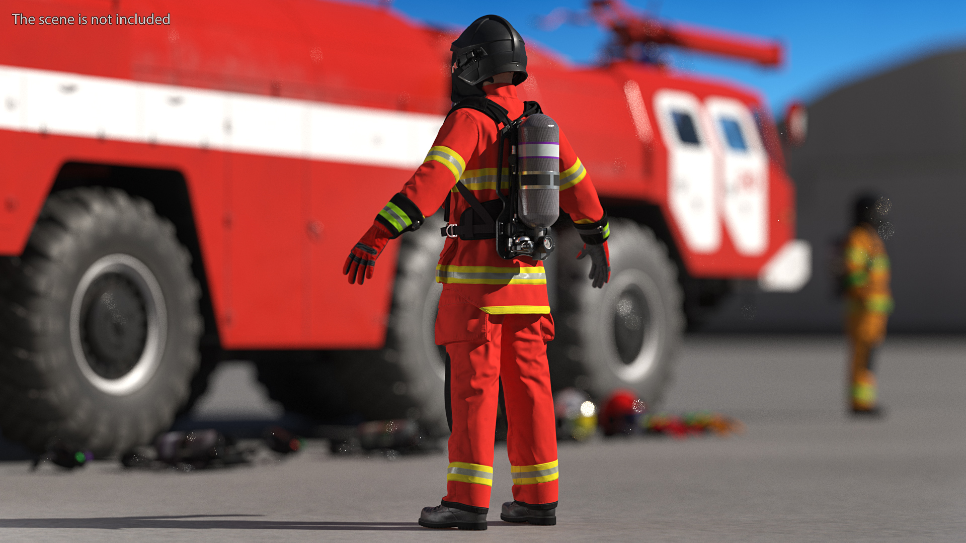 3D Firefighter Rescuer Rigged