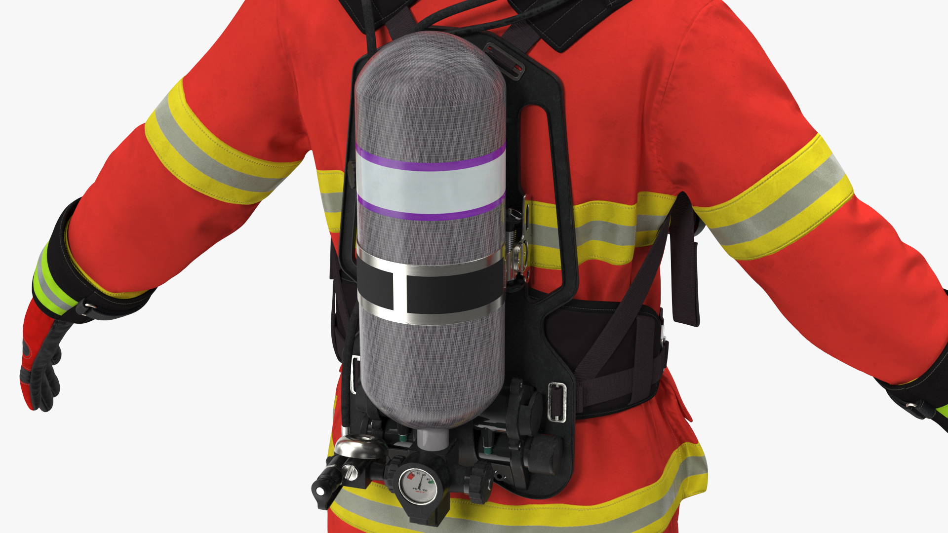 3D Firefighter Rescuer Rigged