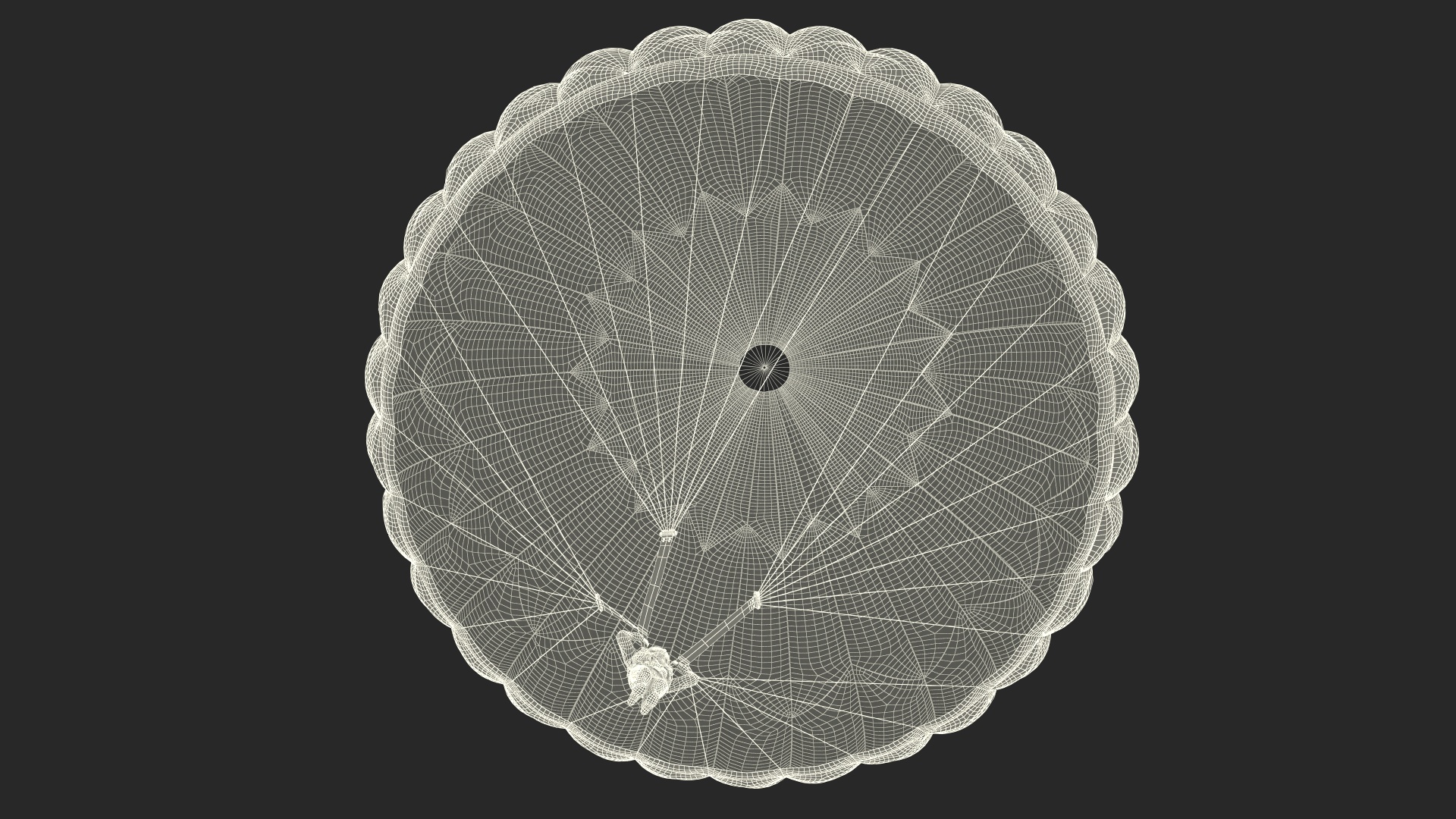 Military Pilot with Parachute 3D model