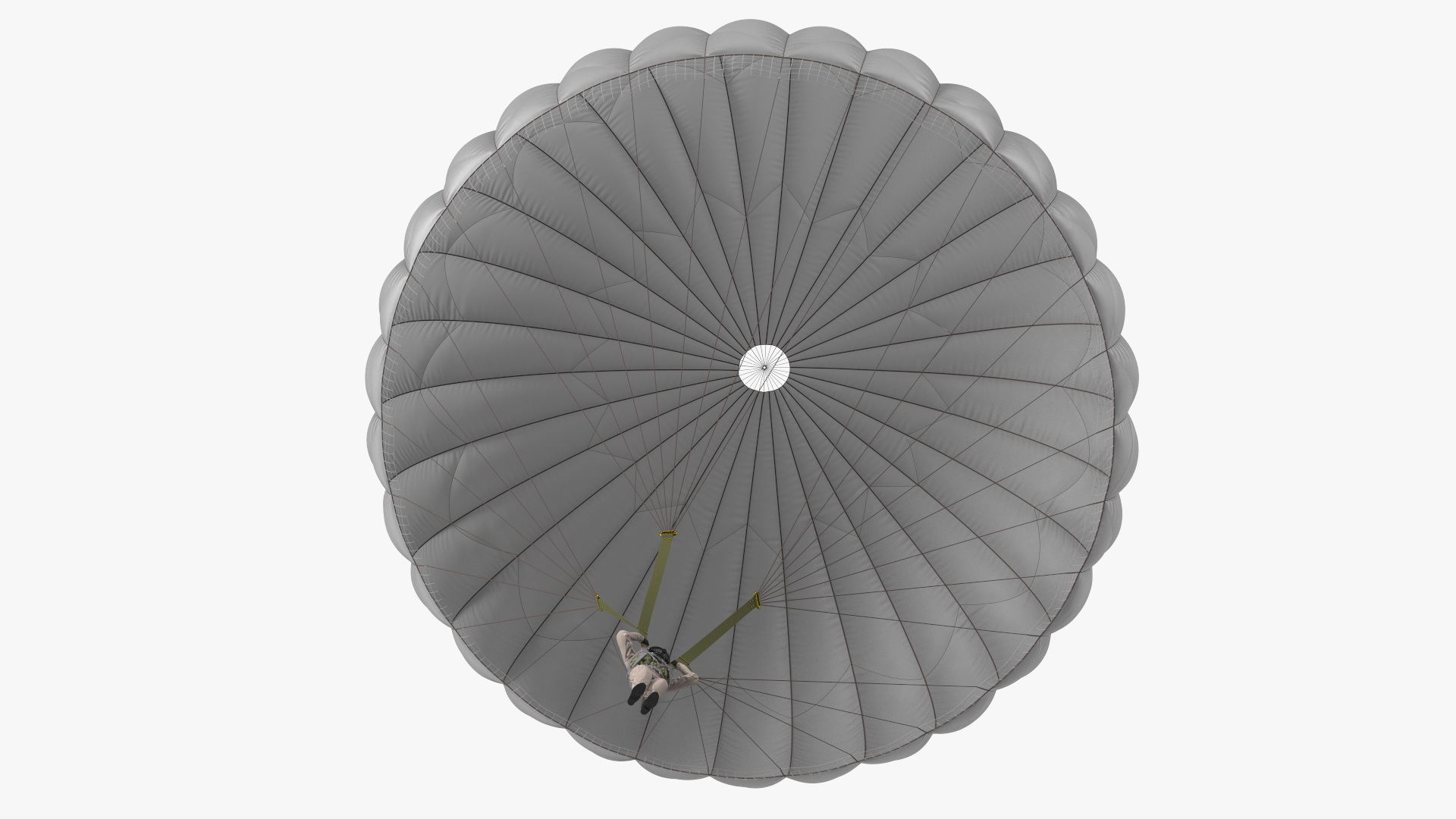 Military Pilot with Parachute 3D model