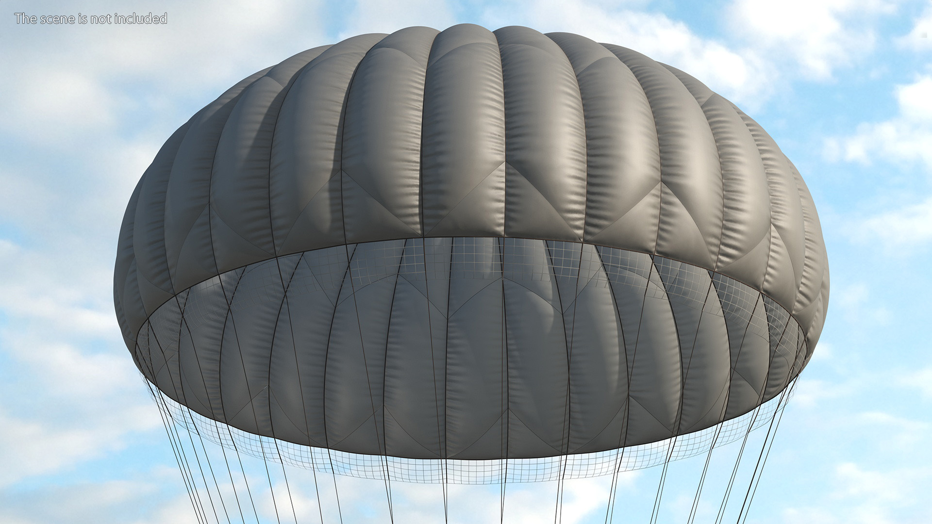 Military Pilot with Parachute 3D model