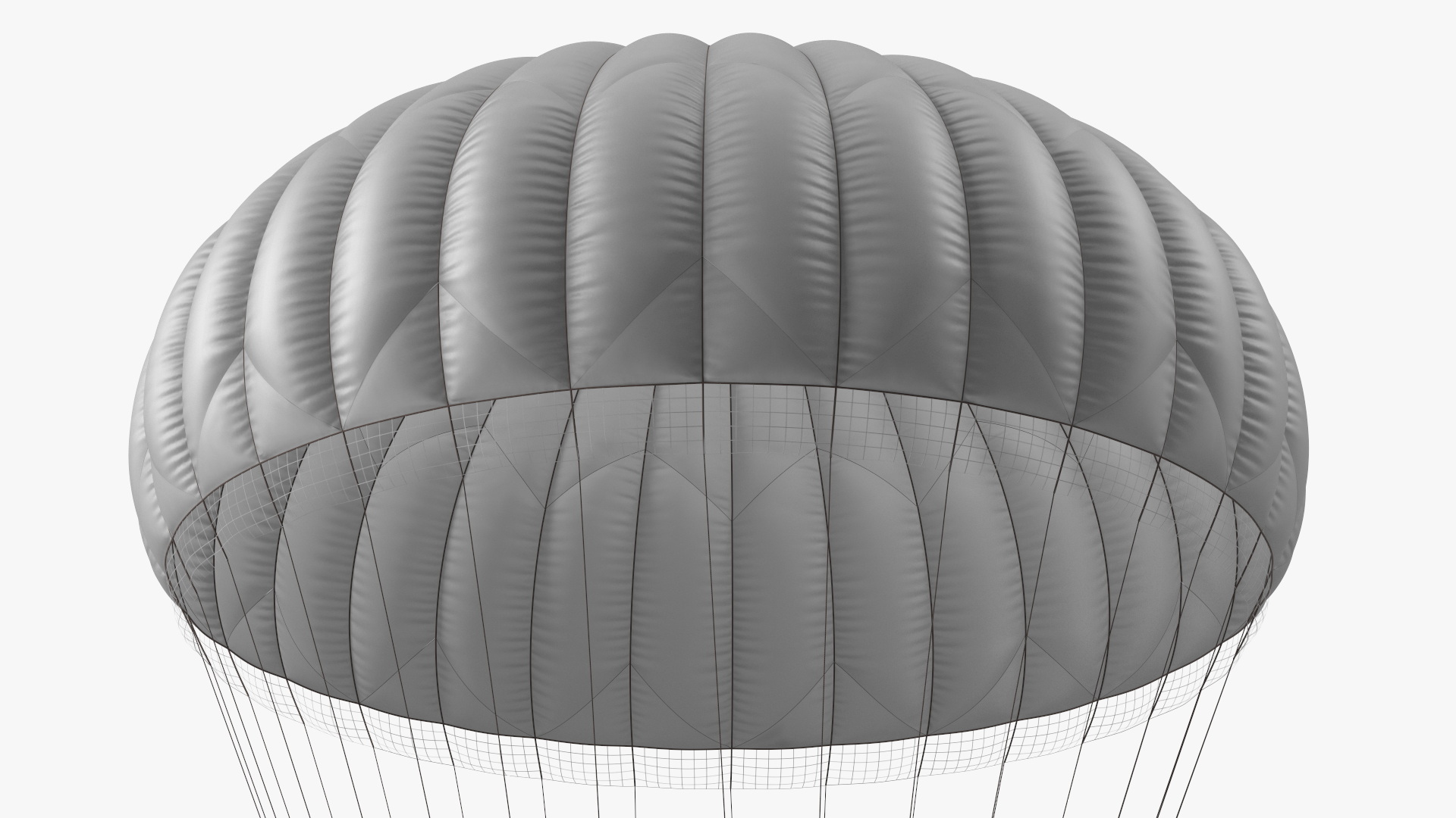 Military Pilot with Parachute 3D model