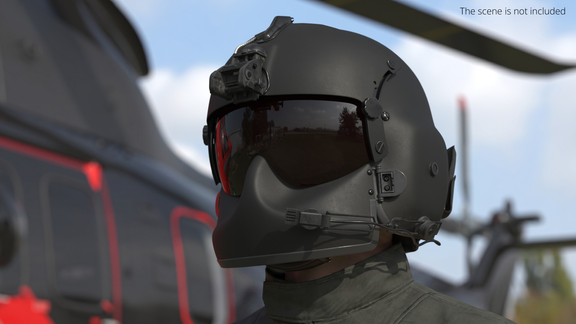 Pilot Protective Helmet with Face Shield - view 2