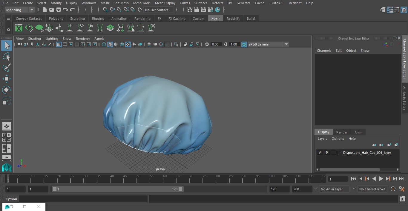Disposable Hair Cap 3D model