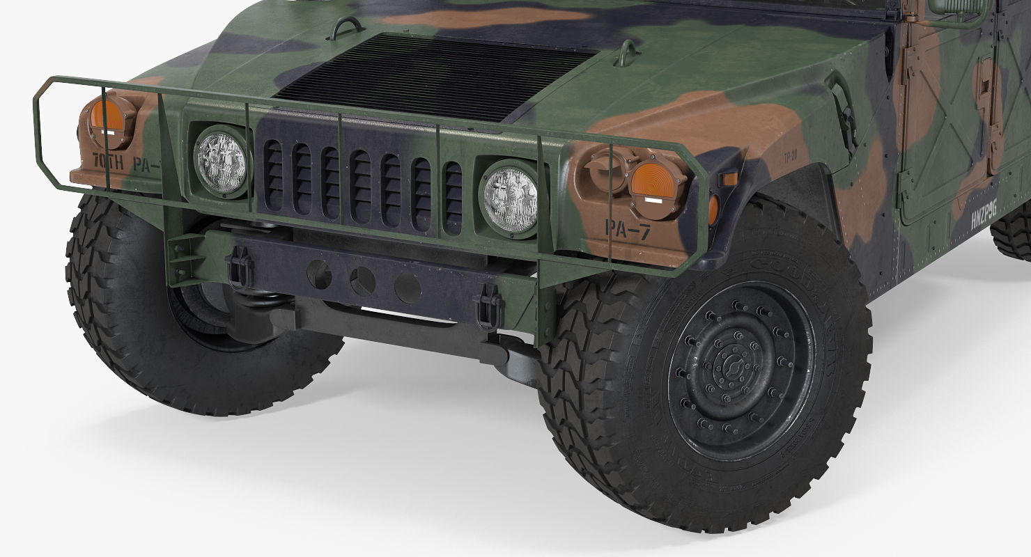 3D HMMWV TOW Missile Carrier M966 Camo Simple Interior