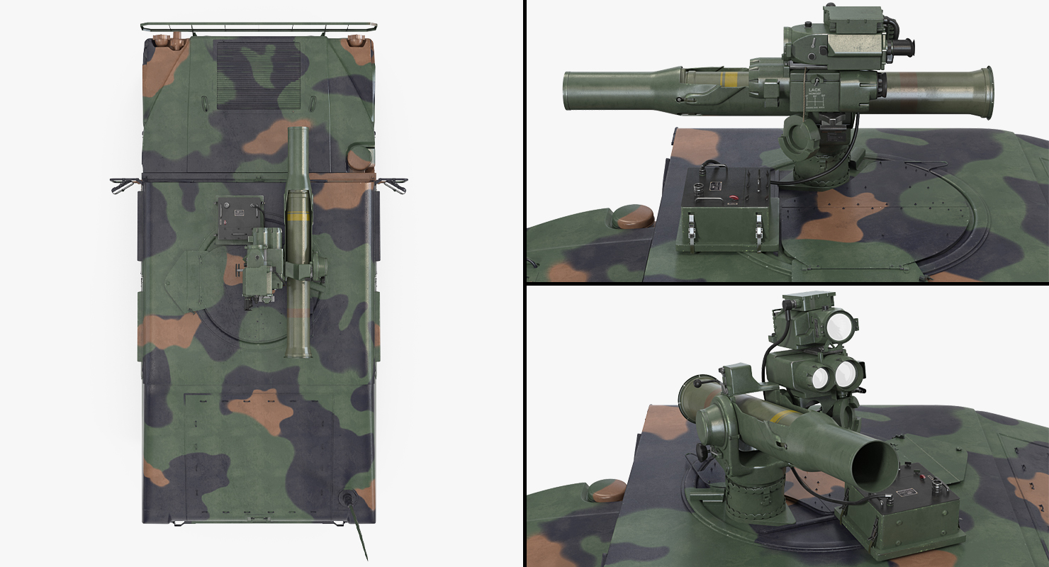 3D HMMWV TOW Missile Carrier M966 Camo Simple Interior