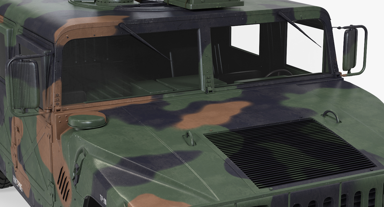 3D HMMWV TOW Missile Carrier M966 Camo Simple Interior