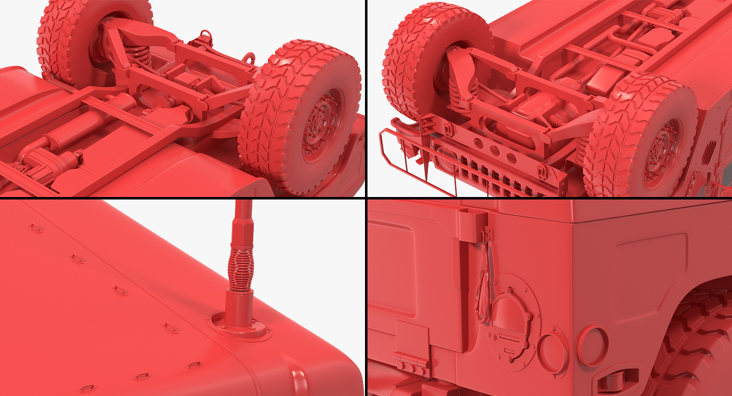 3D HMMWV TOW Missile Carrier M966 Camo Simple Interior