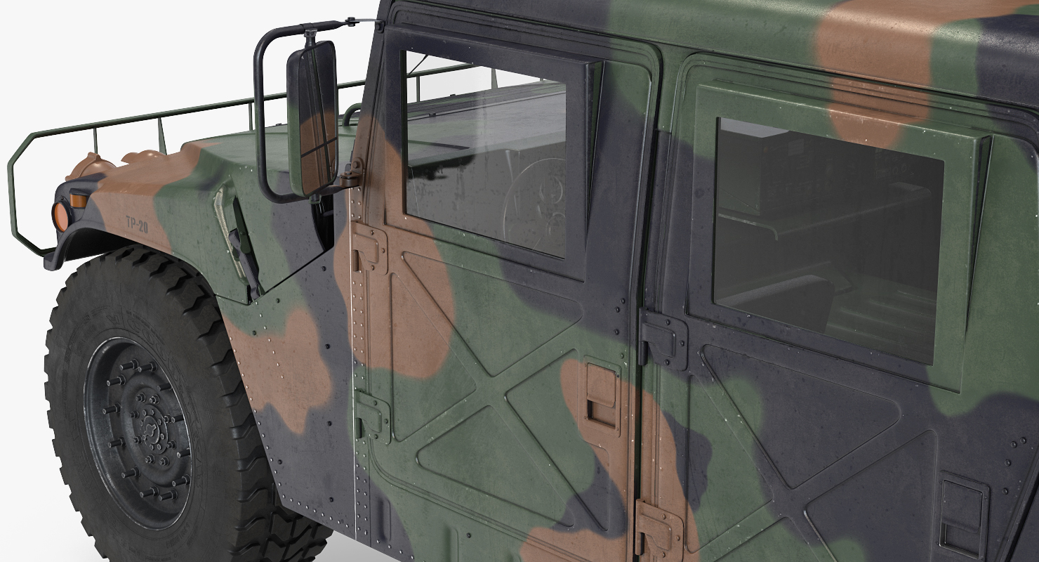 3D HMMWV TOW Missile Carrier M966 Camo Simple Interior