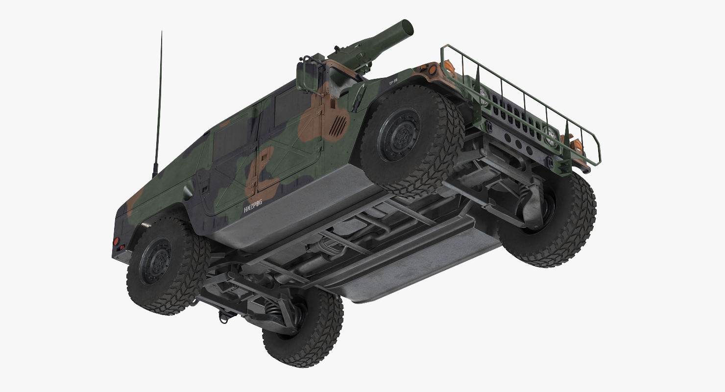 3D HMMWV TOW Missile Carrier M966 Camo Simple Interior