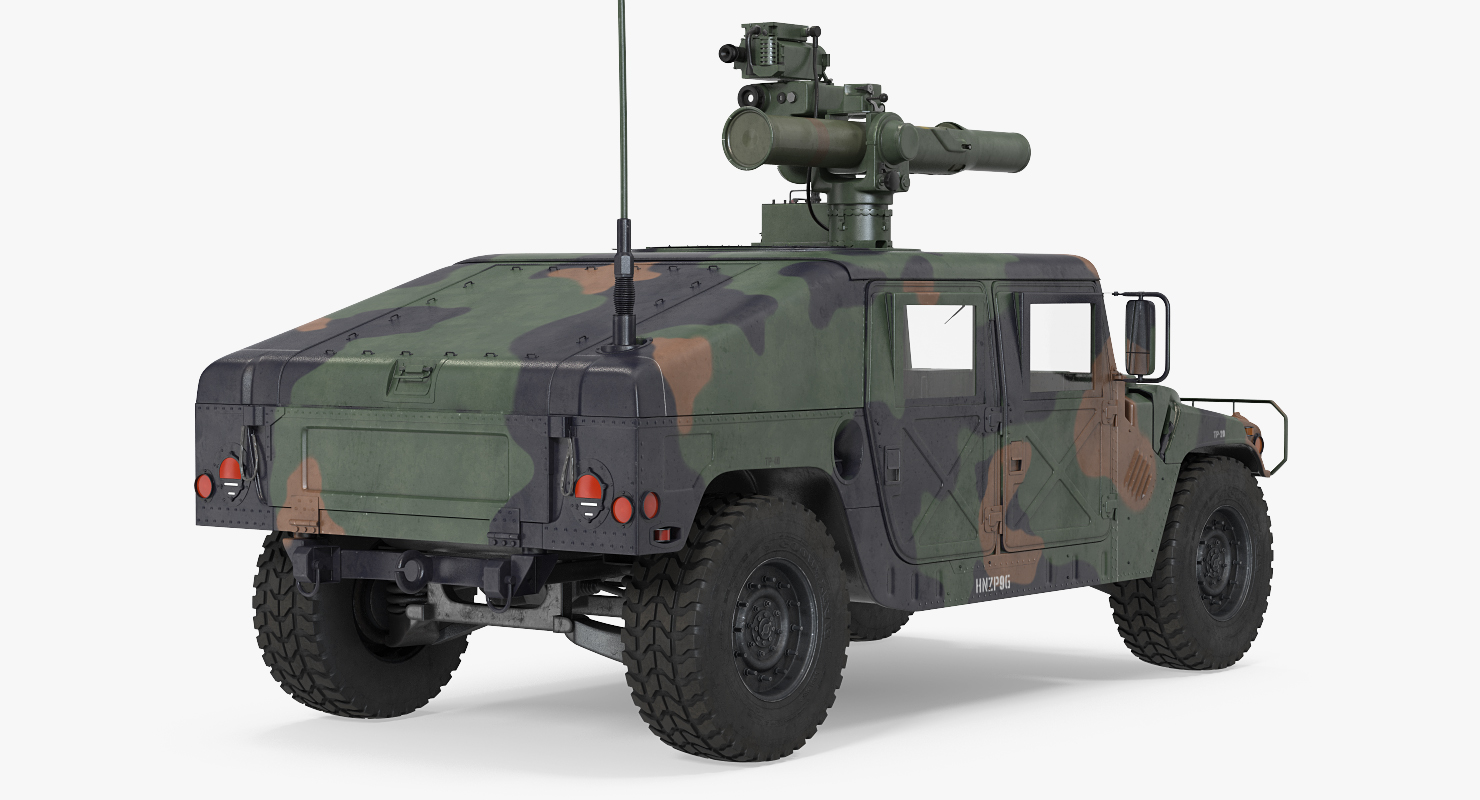 3D HMMWV TOW Missile Carrier M966 Camo Simple Interior