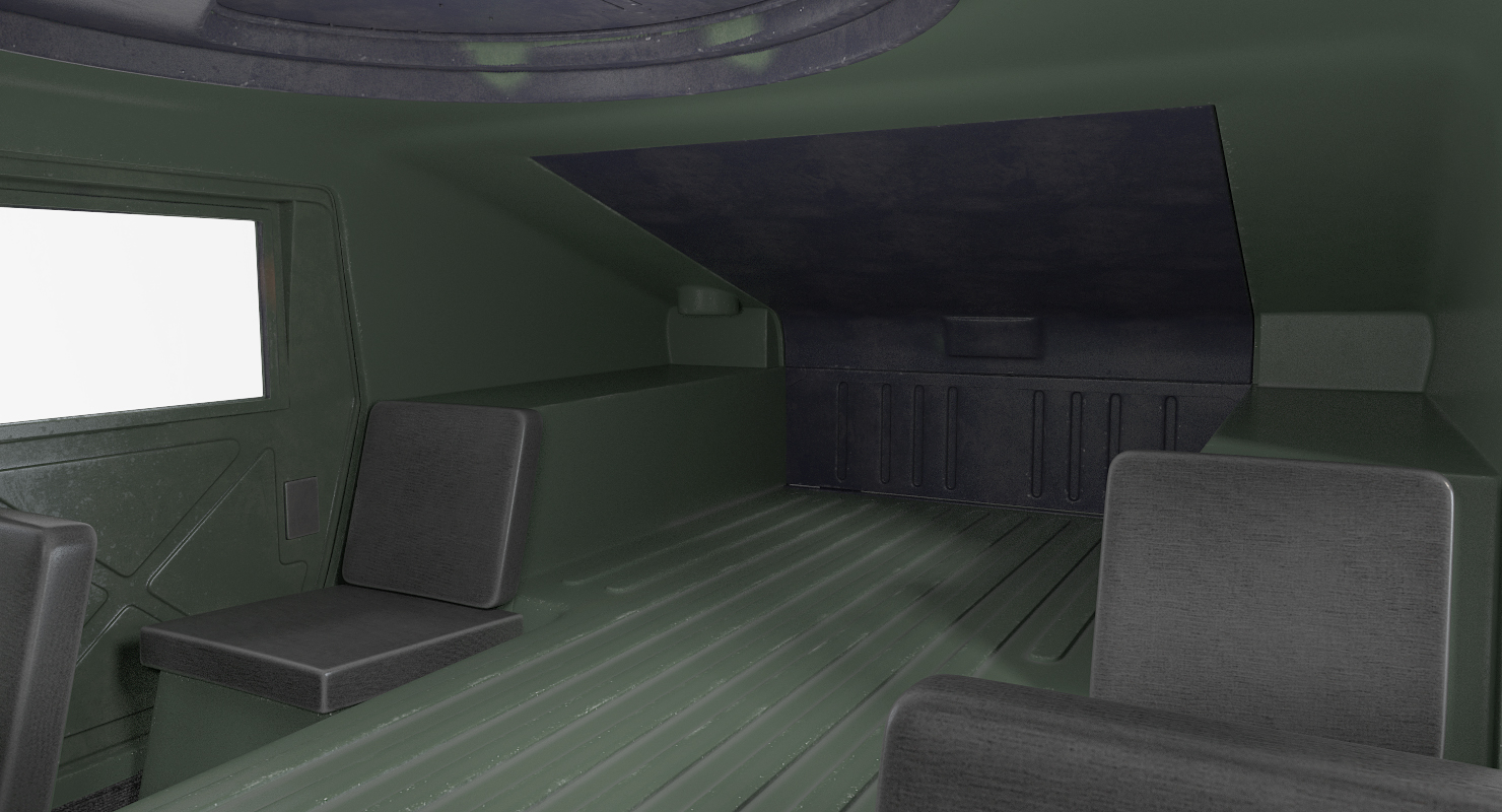 3D HMMWV TOW Missile Carrier M966 Camo Simple Interior