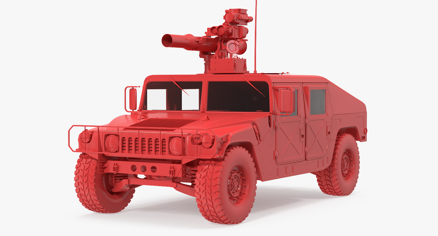 3D HMMWV TOW Missile Carrier M966 Camo Simple Interior