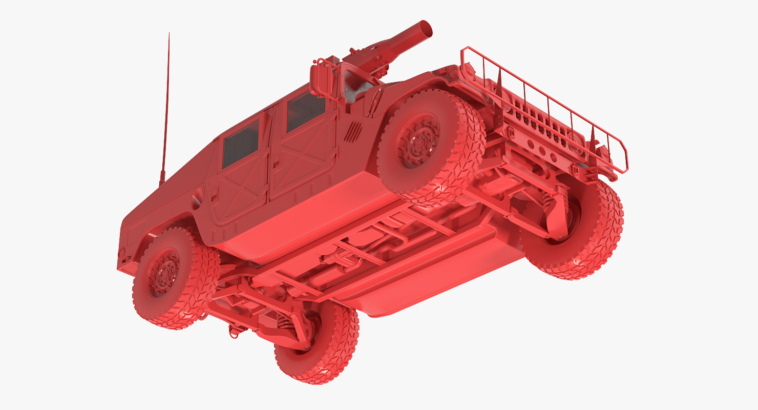 3D HMMWV TOW Missile Carrier M966 Camo Simple Interior