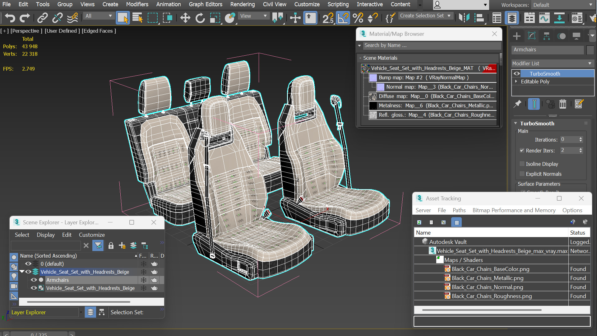 Vehicle Seat Set with Headrests Beige - view 9