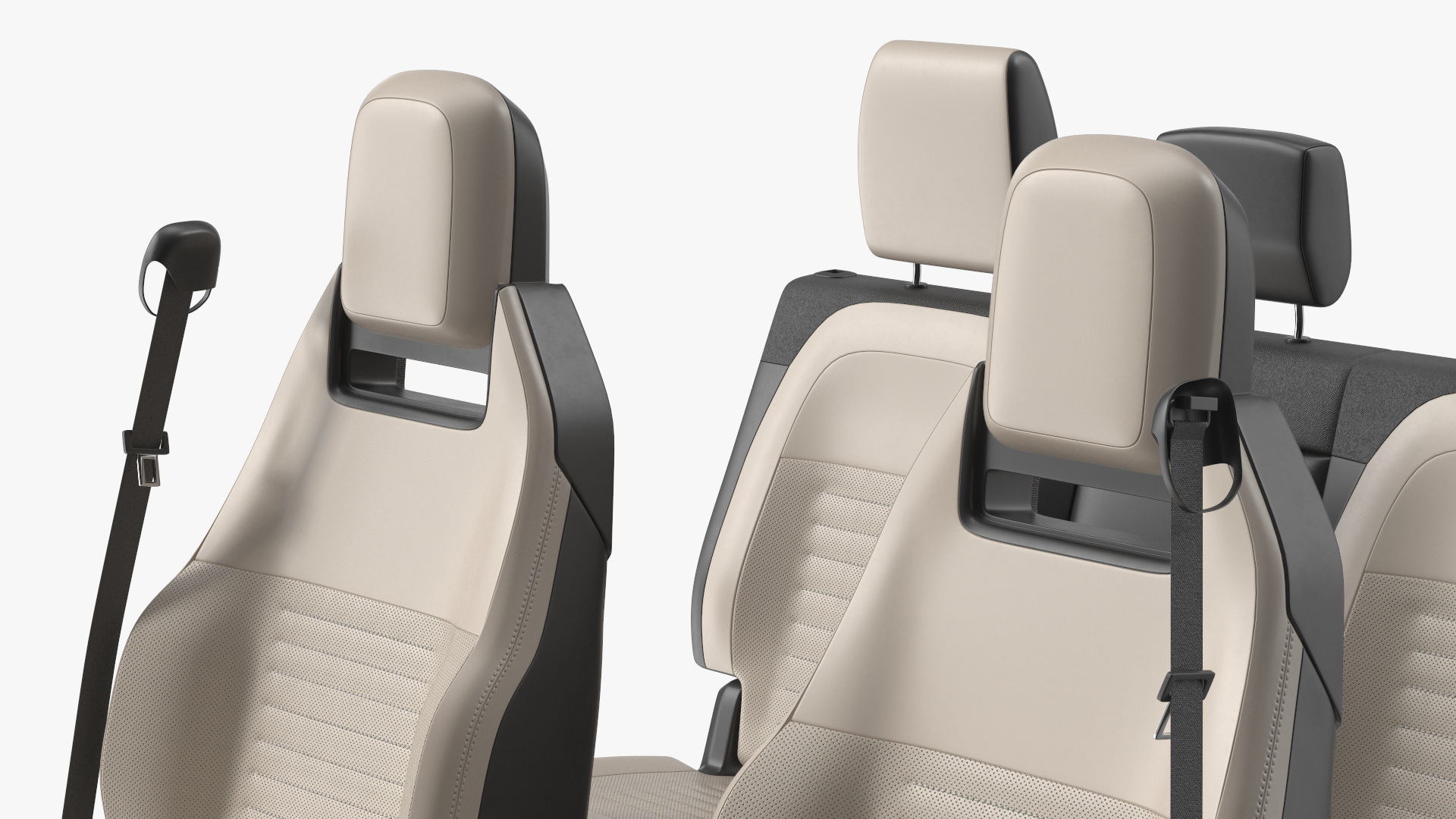 Vehicle Seat Set with Headrests Beige - view 6