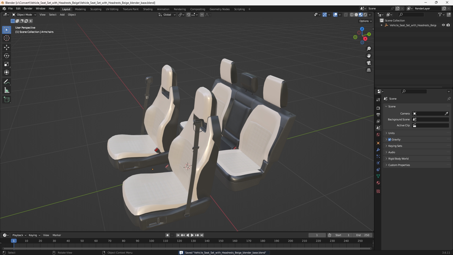 Vehicle Seat Set with Headrests Beige - view 10