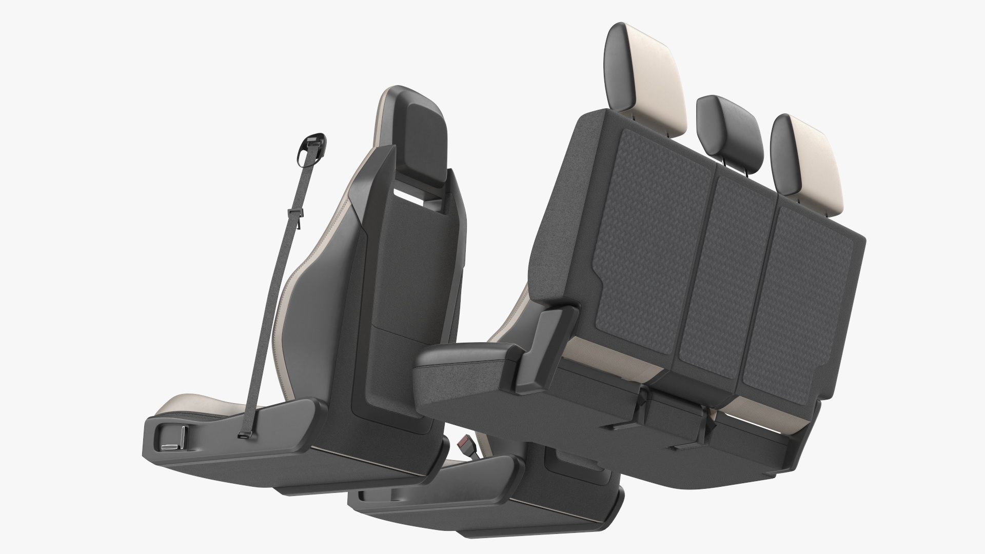 Vehicle Seat Set with Headrests Beige - view 8
