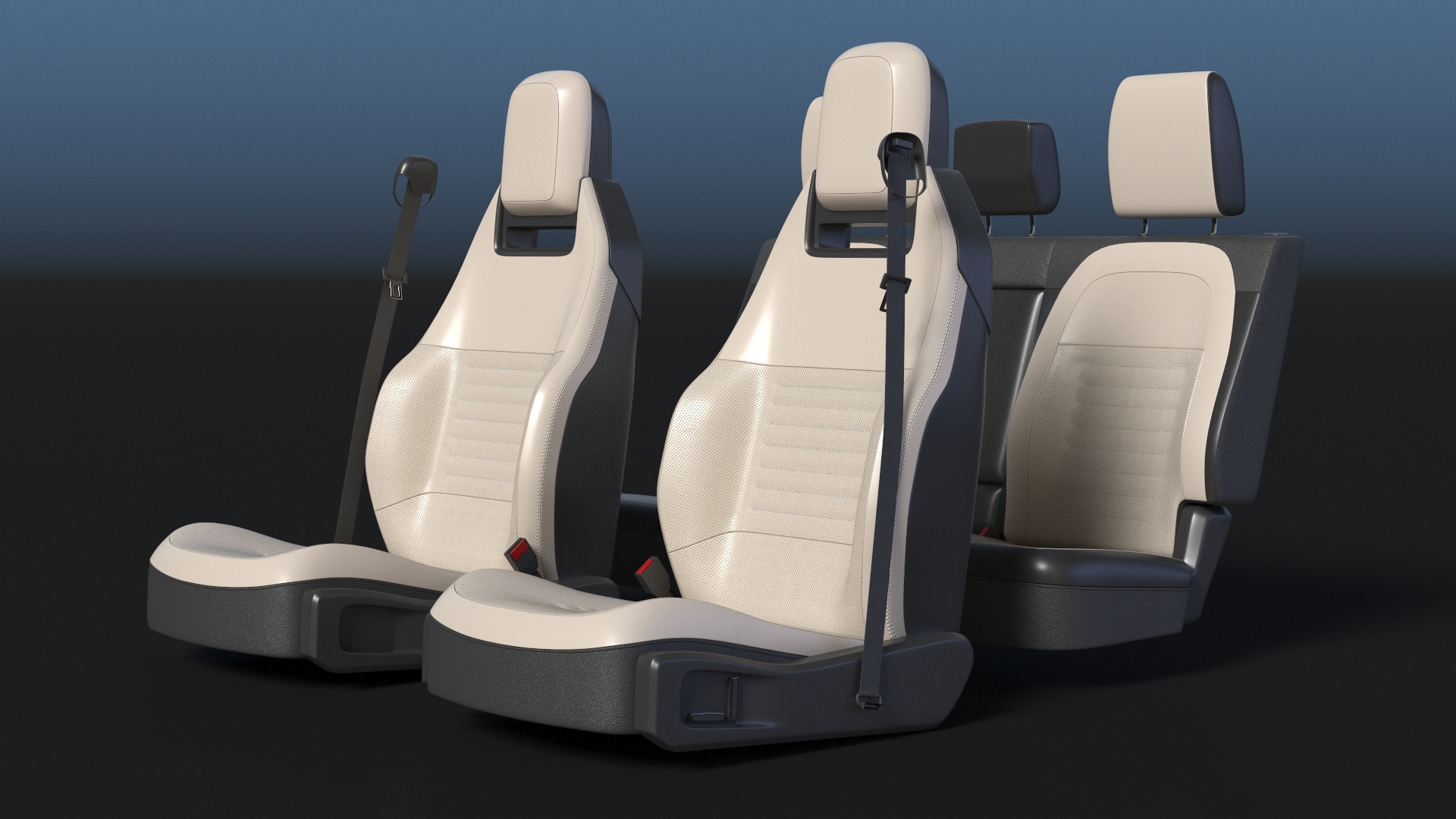 Vehicle Seat Set with Headrests Beige - view 2