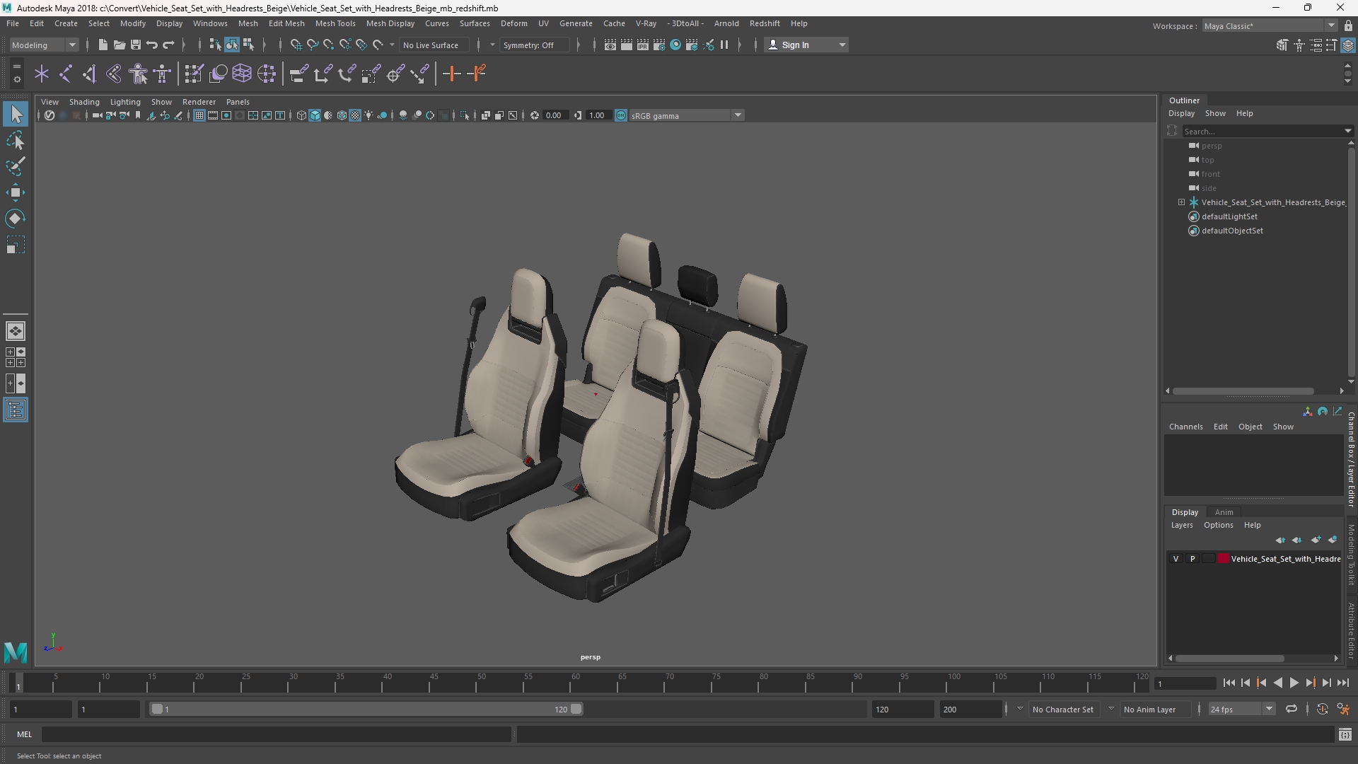 Vehicle Seat Set with Headrests Beige - view 11