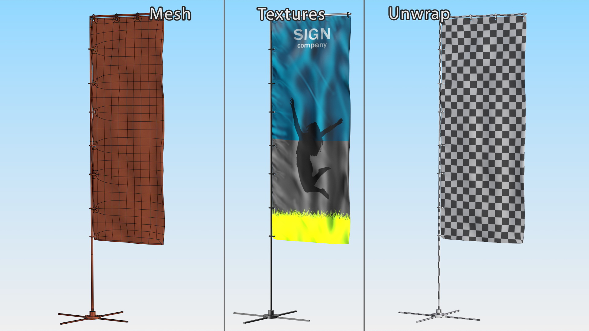 3D Vertical Banner Stand
