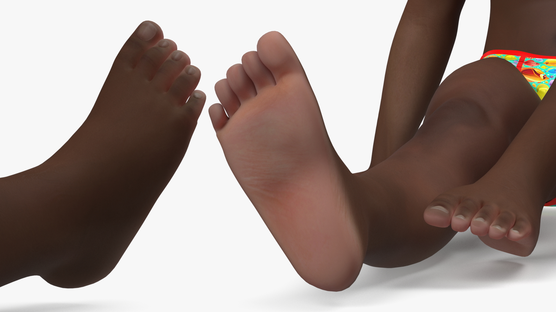 Black Child Boy With Ball Beach Style 3D