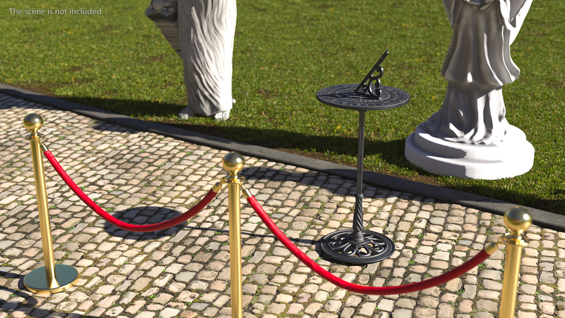 3D model Horizontal Sundial on Pedestal Base