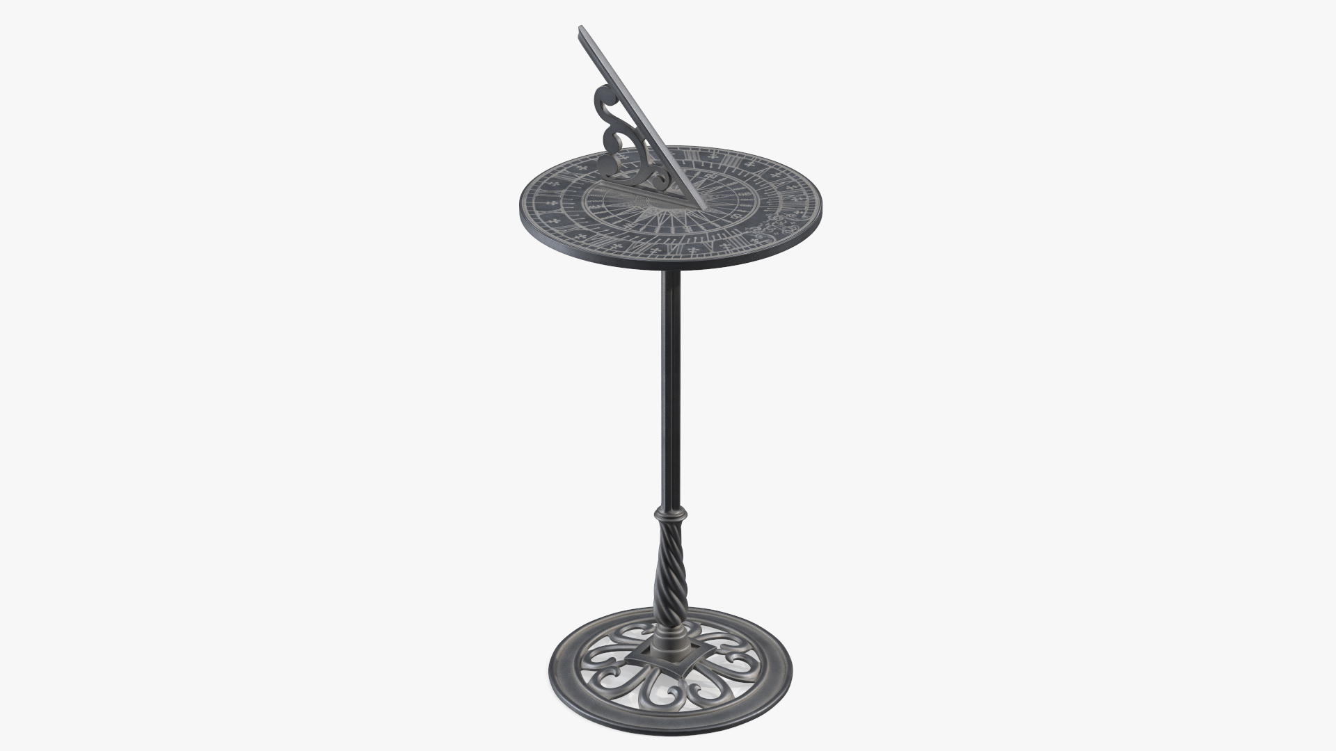3D model Horizontal Sundial on Pedestal Base