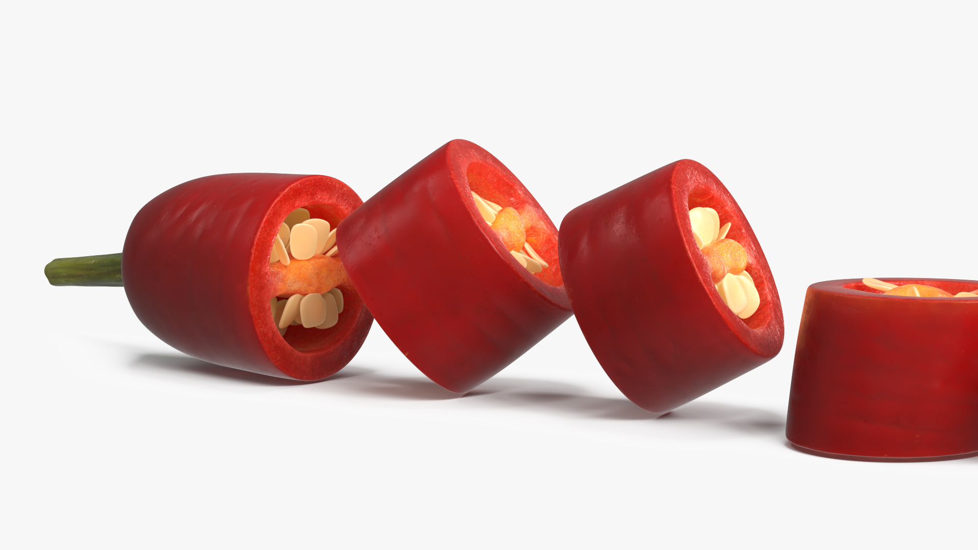 Sliced Chili Pepper with Seeds Red - view 4