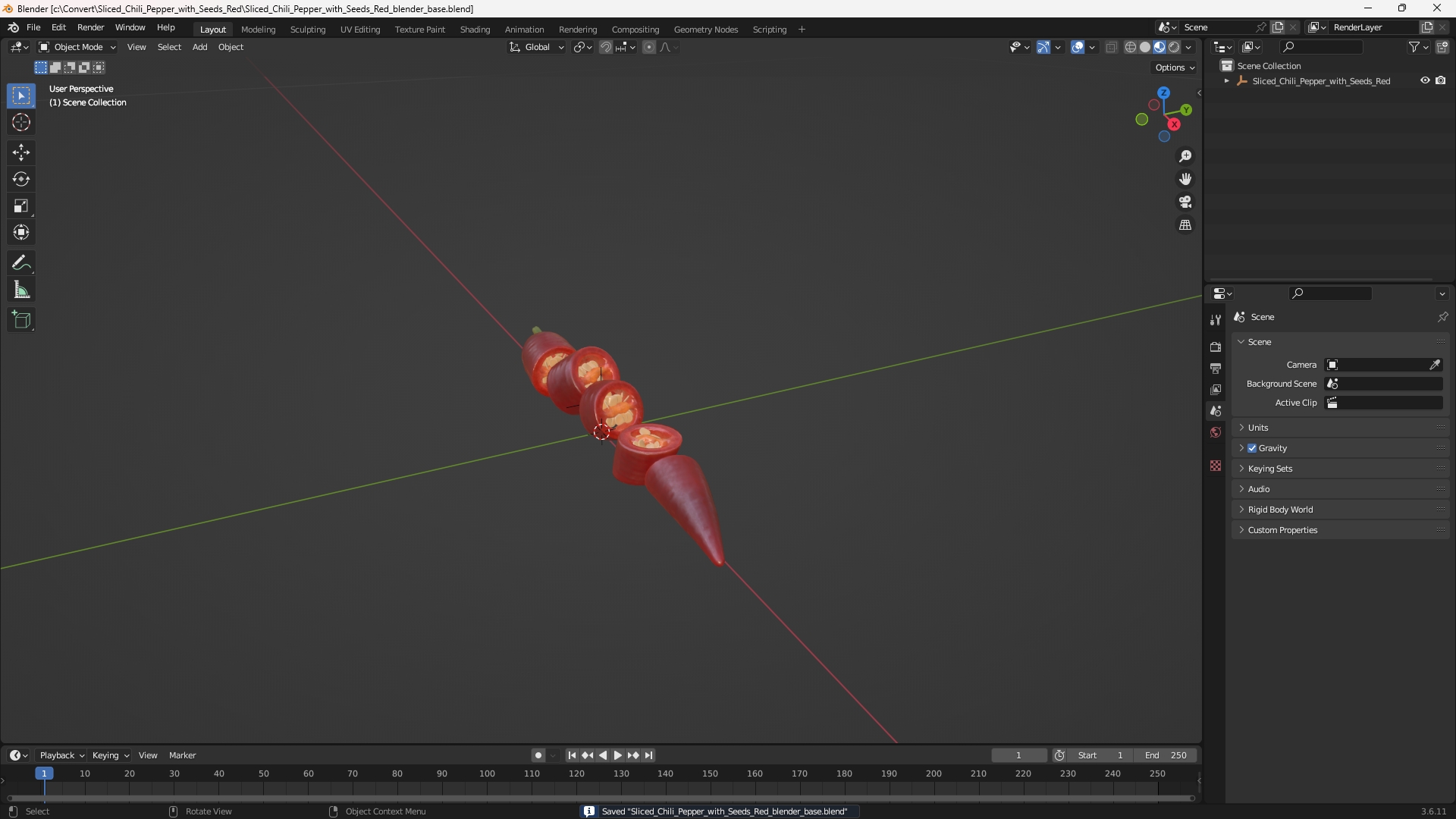 Sliced Chili Pepper with Seeds Red - view 10