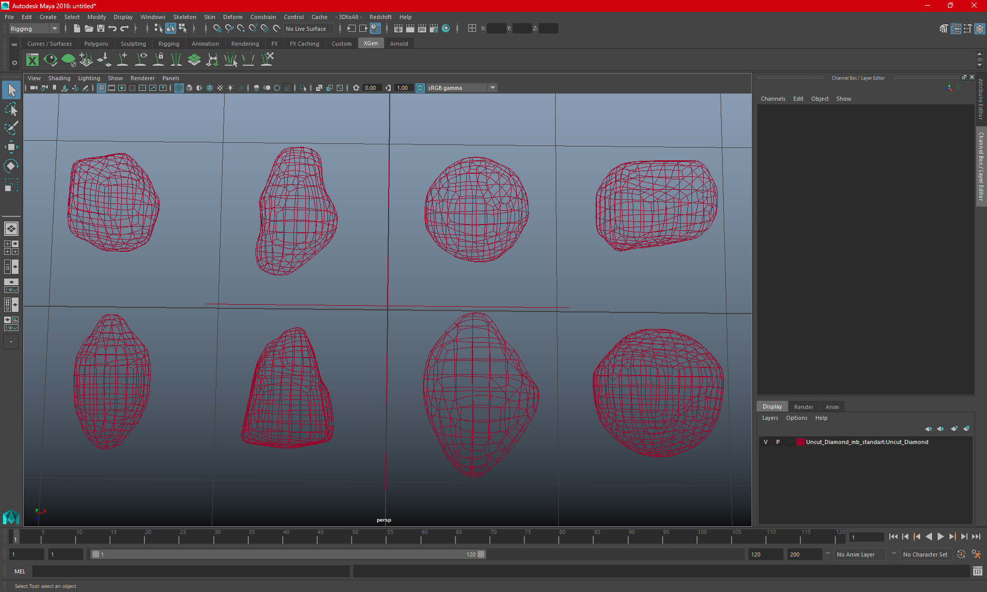 3D Uncut Diamond model
