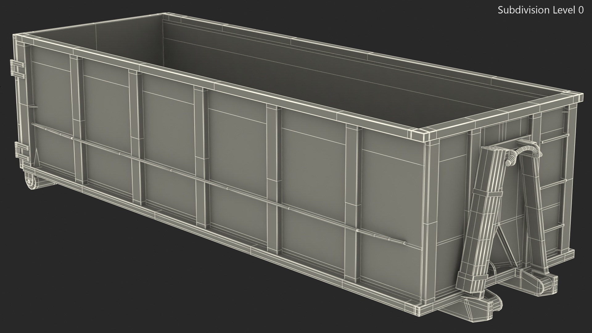 3D Roll Off Dumpster Dusty 30 Yard