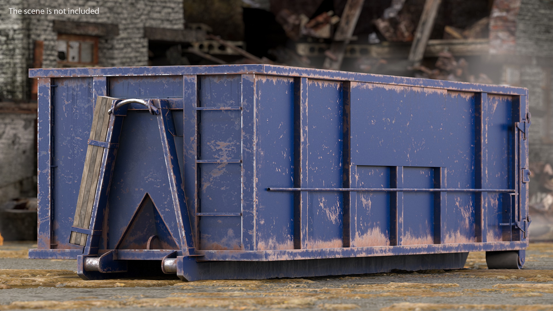3D Roll Off Dumpster Dusty 30 Yard