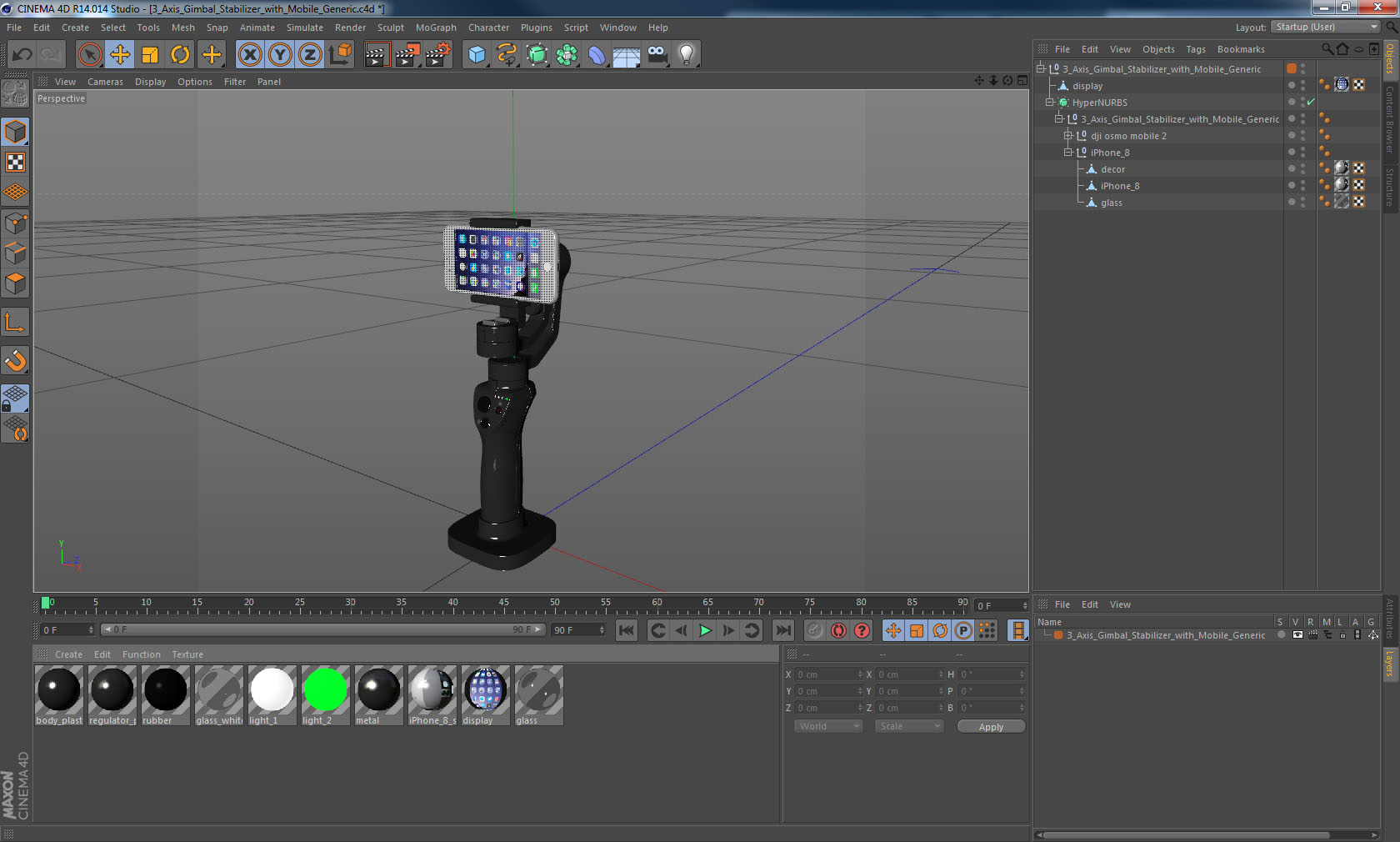 3 Axis Gimbal Stabilizer with Cellphone Generic 3D