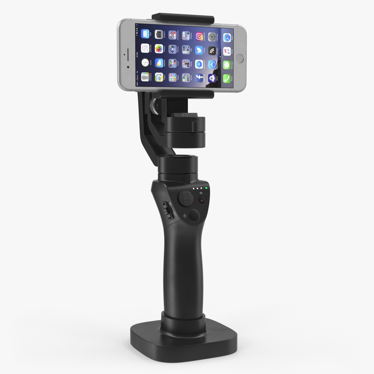 3 Axis Gimbal Stabilizer with Cellphone 3D Model