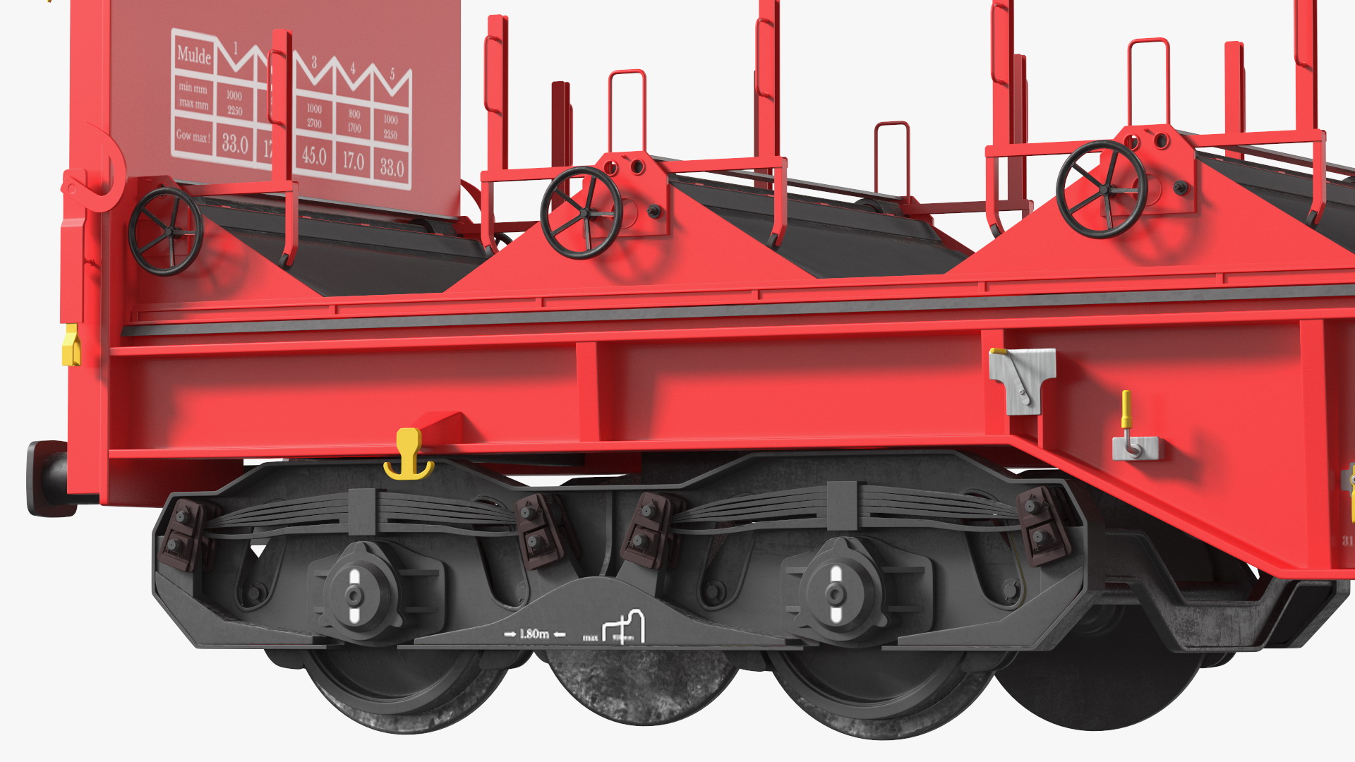 DB Cargo Coil Transporter Tarpaulin Freight Wagon Opened Clear 3D
