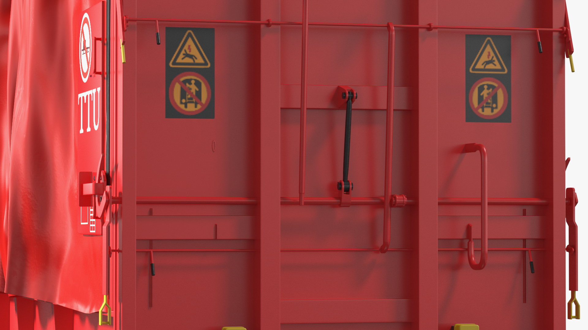 DB Cargo Coil Transporter Tarpaulin Freight Wagon Opened Clear 3D