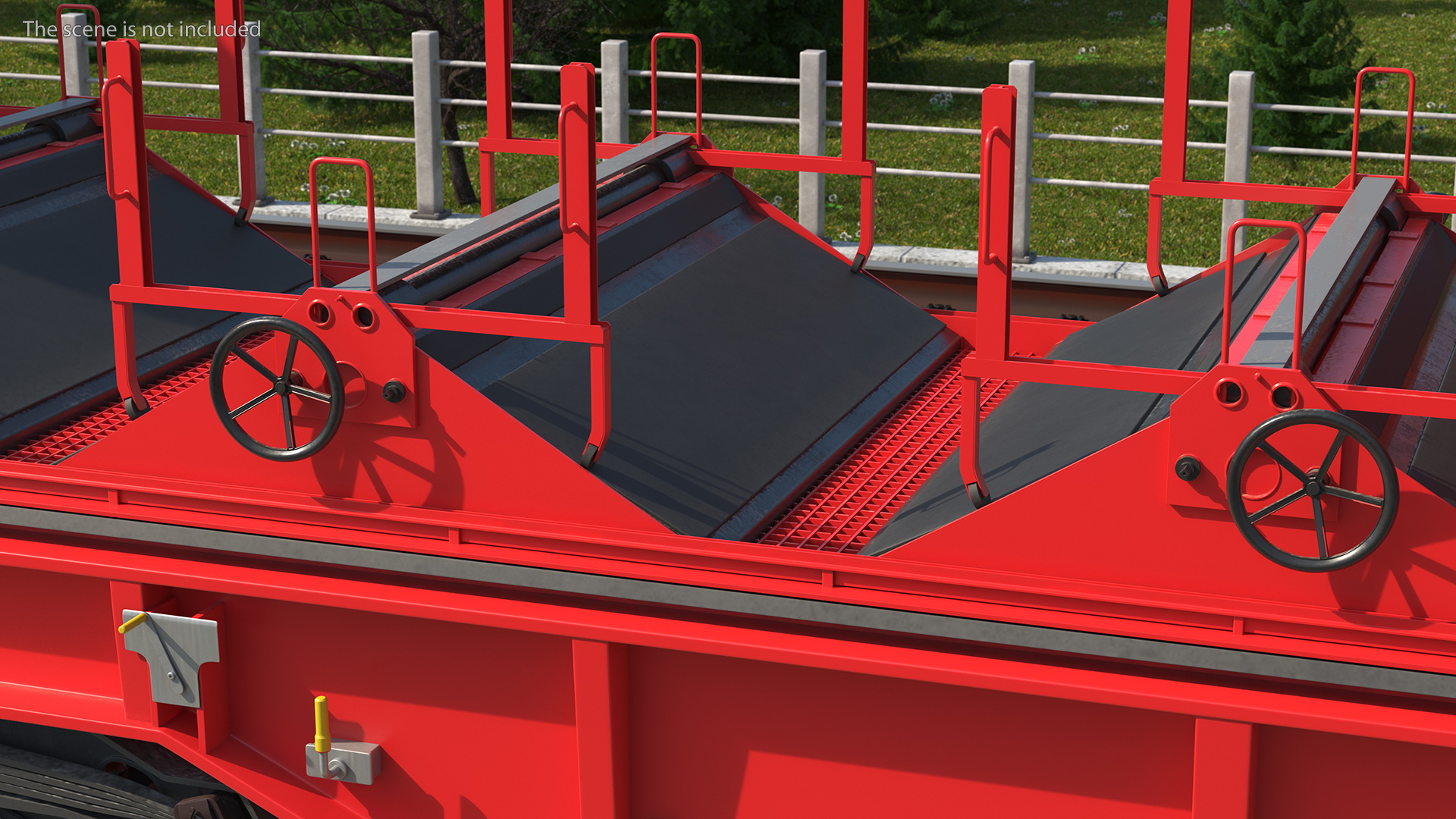 DB Cargo Coil Transporter Tarpaulin Freight Wagon Opened Clear 3D