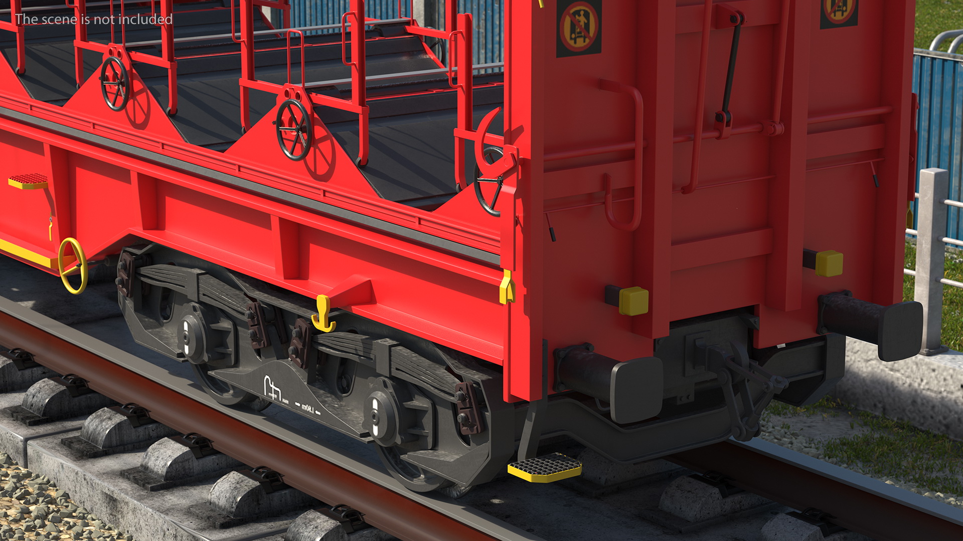 DB Cargo Coil Transporter Tarpaulin Freight Wagon Opened Clear 3D