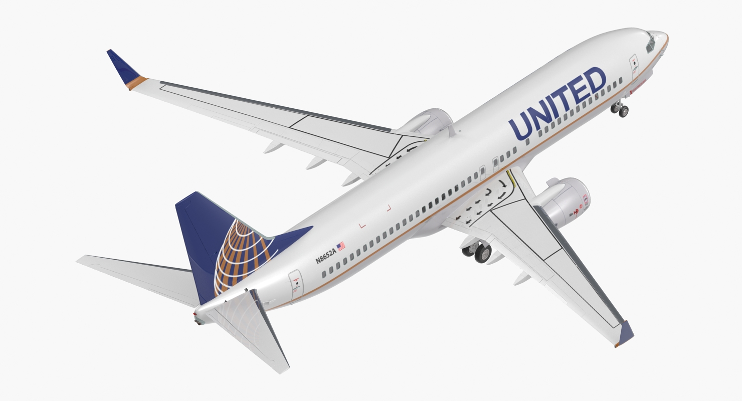 3D model Boeing 737 800 United Airlines