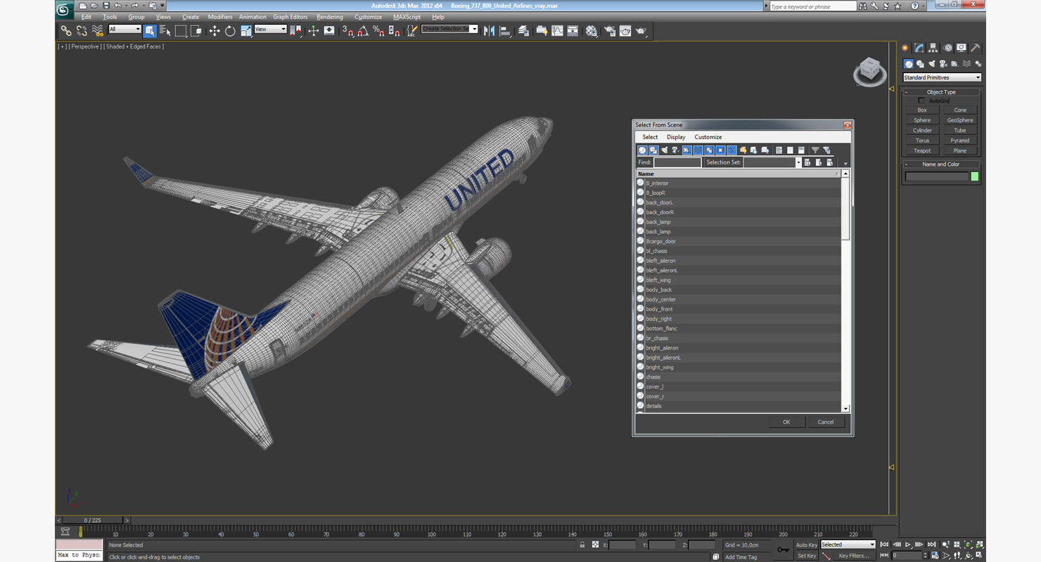 3D model Boeing 737 800 United Airlines