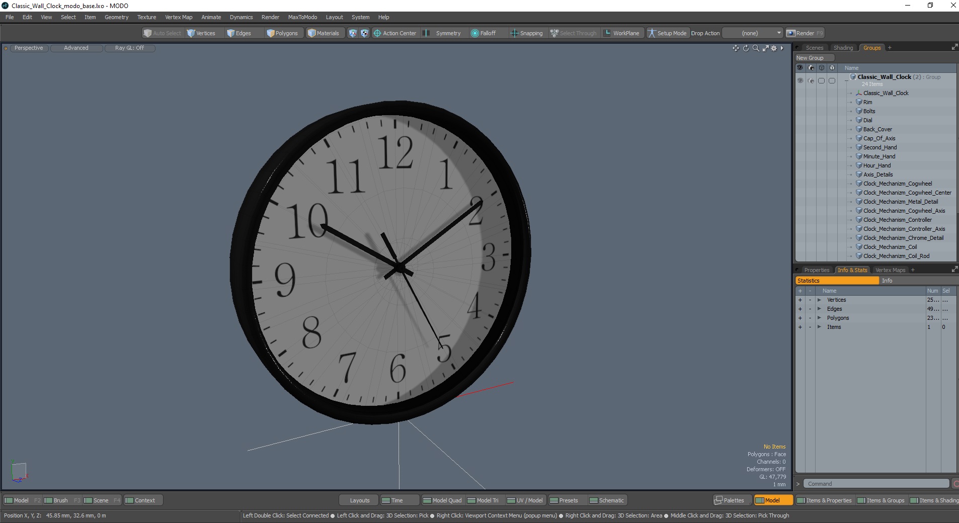 3D Classic Wall Clock model
